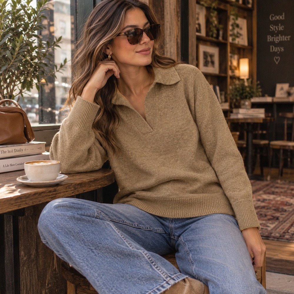 J Crew Sweater Womens Medium Brown Preppy Minimalist Academic BT833